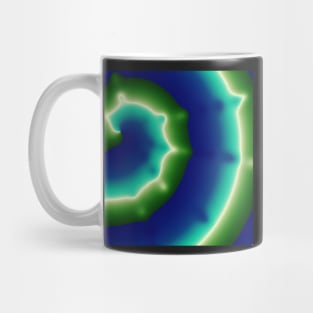 Bright blue and green spirals Mug